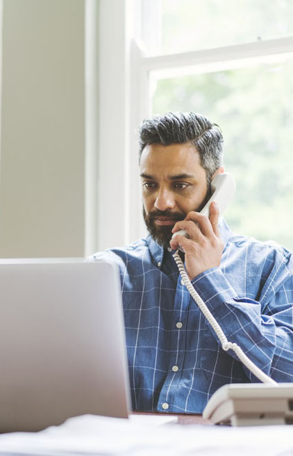 Businessman working at home office united way charity giving non-profit about us